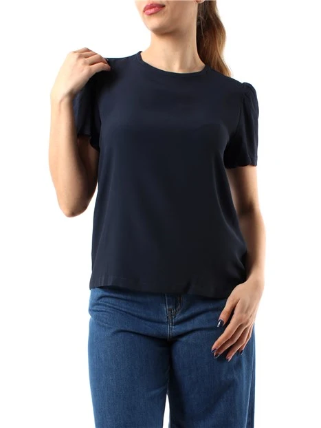 BLUSA MANICHE CORTE BLU NAVY