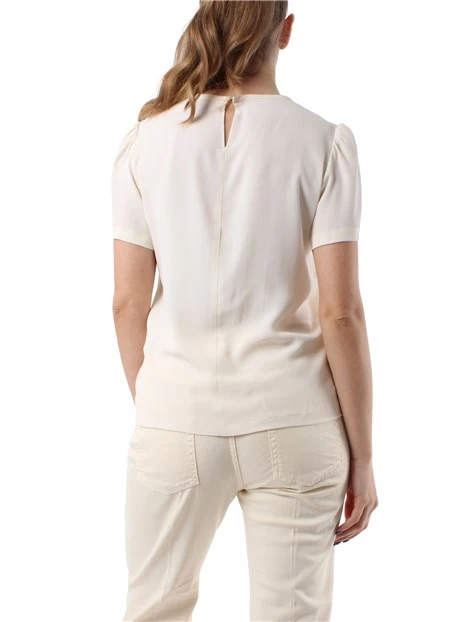 BLUSA MANICHE CORTE BIANCO BURRO