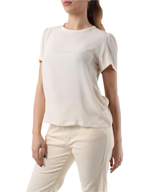 BLUSA MANICHE CORTE BIANCO BURRO