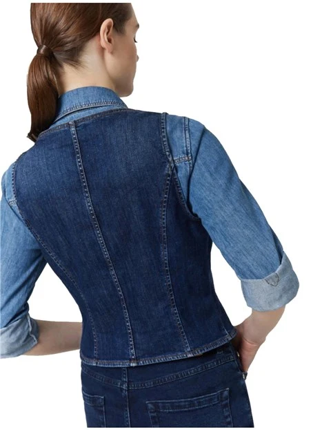 GILET DI JEANS SFIANCATO DONNA BLU