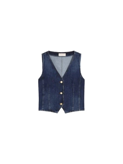 GILET DI JEANS SFIANCATO DONNA BLU