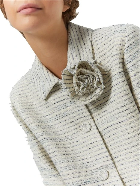 GIACCA CORTA IN STUOIA TWEED DONNA BIANCO