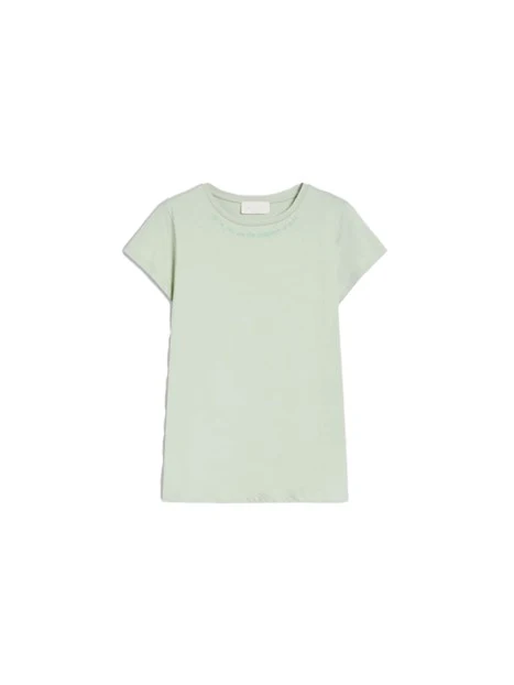 T-SHIRT A MANICA CORTA CON RICAMO DONNA VERDE