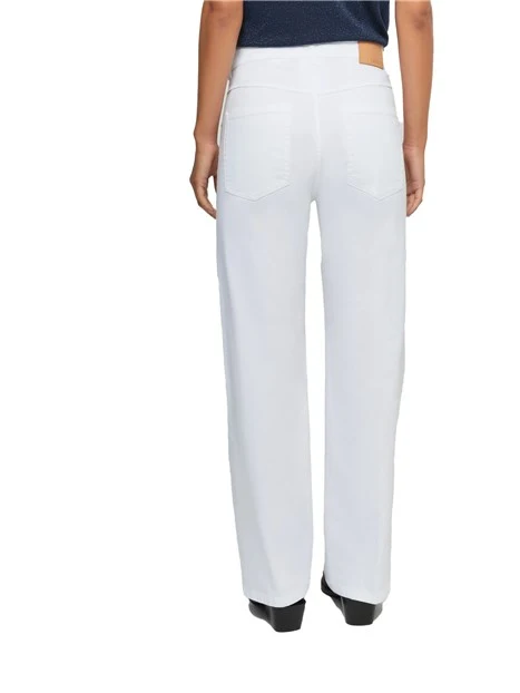 PANTALONI A ZAMPA5 TASCHE DONNA BIANCO OTTICO