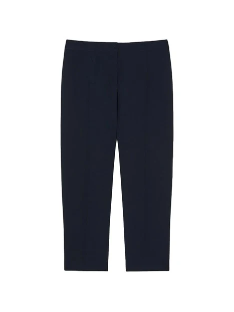 PANTALONI A SIGARETTA IN CRÊPE ENVERS SATIN DONNA BLU