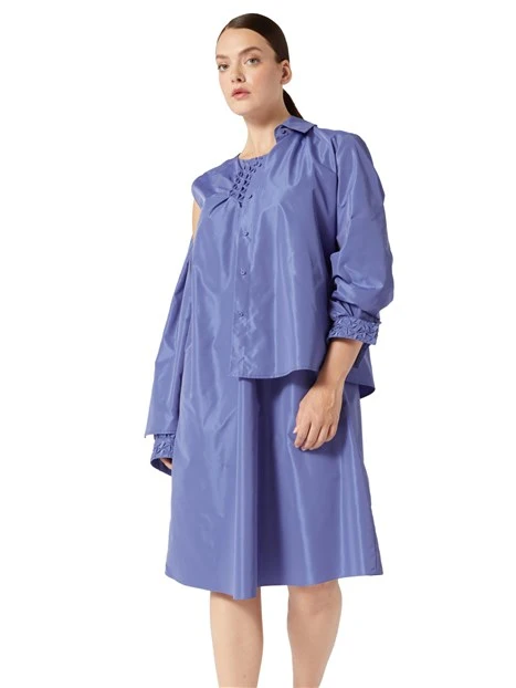 CAMICIA IN TAFFETAS CANGIANTE DONNA LILLA