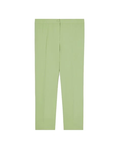 PANTALONI A SIGARETTA IN CRÊPE ENVERS SATIN DONNA VERDE