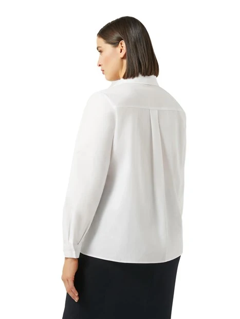 CAMICIA IN POPELINE DI COTONE DONNA BIANCO OTTICO