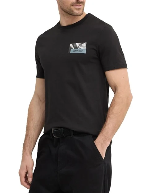 T-SHIRT MANICA CORTA CON LOGO CK UOMO NERO