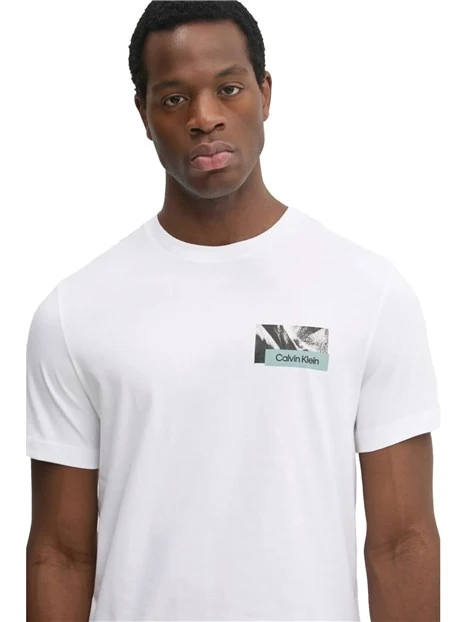 T-SHIRT MANICA CORTA CON LOGO CK UOMO BIANCO