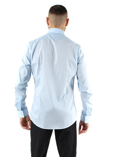 CAMICIA SLIM FIT UOMO CELESTE