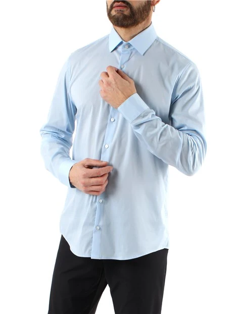 CAMICIA SLIM FIT UOMO CELESTE