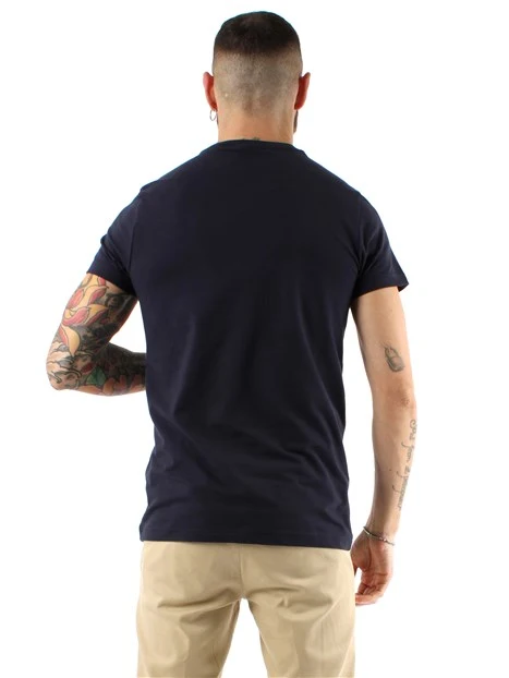 T-SHIRT MANICA CORTA SLIM IN COTONE ELASTICIZZATO UOMO BLU