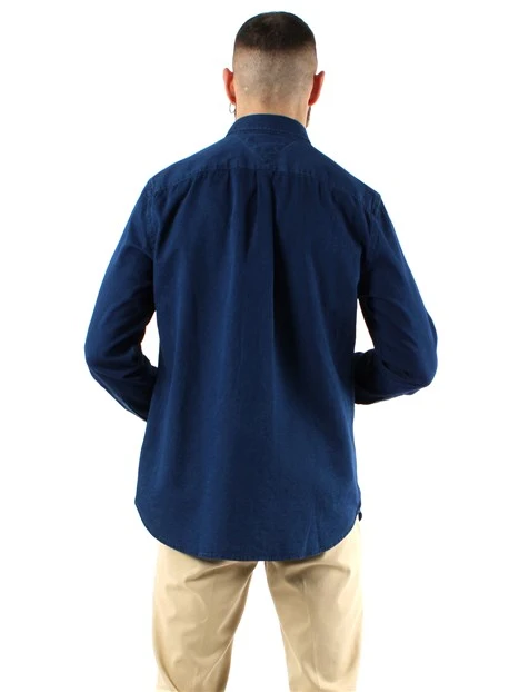 CAMICIA DI JEANS UOMO BLU SCURO