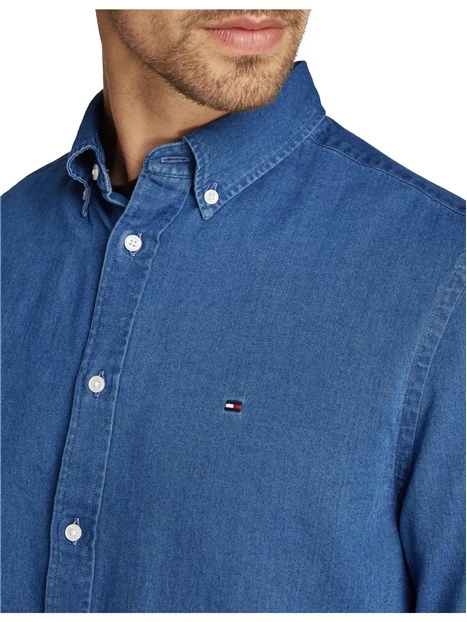 CAMICIA DI JEANS CHAMBRAY UOMO BLU CHIARO