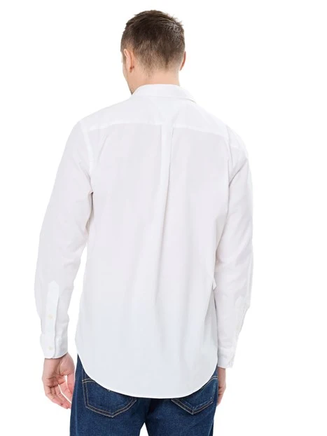 CAMICIA FLEX IN POPELINE DI COTONE UOMO BIANCO