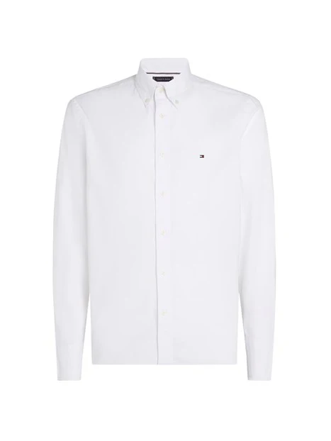 CAMICIA FLEX IN POPELINE DI COTONE UOMO BIANCO