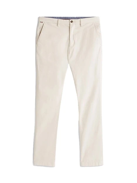 PANTALONI CHINO SLIM FIT CON BANDIERINA UOMO AVORIO