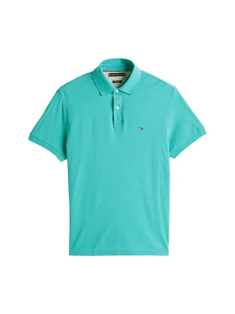 POLO MANICA CORTA 1985 CON LOGO BANDIERA UOMO VERDE ACQUA