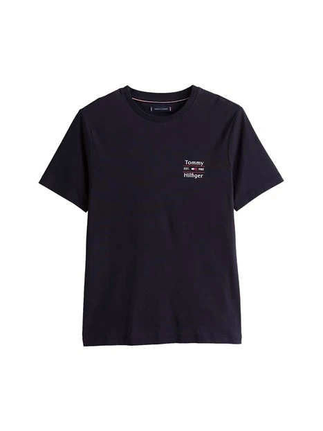 T-SHIRT CON LOGO SUL PETTO IN PURO COTONE UOMO BLU