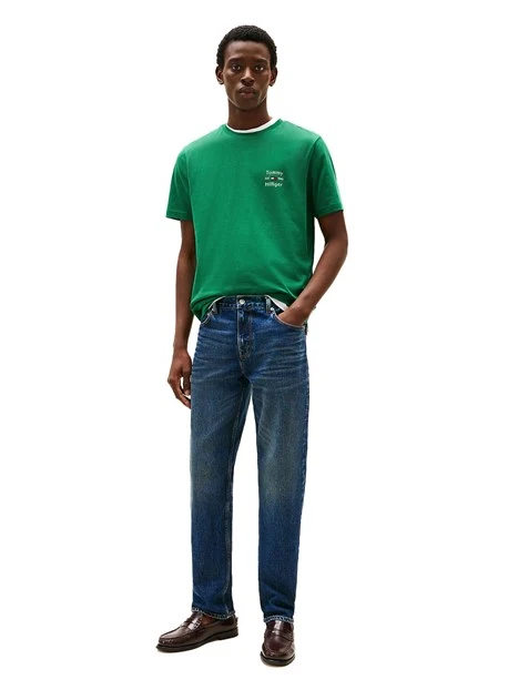 T-SHIRT CON LOGO SUL PETTO IN PURO COTONE UOMO VERDE