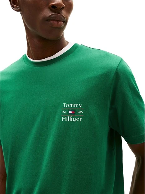 T-SHIRT CON LOGO SUL PETTO IN PURO COTONE UOMO VERDE