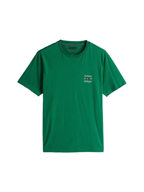 T-SHIRT CON LOGO SUL PETTO IN PURO COTONE UOMO VERDE