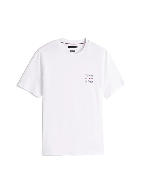 T-SHIRT CON LOGO SUL PETTO IN PURO COTONE UOMO BIANCO