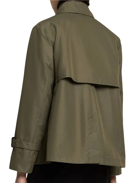 TRENCH CORTO ANTIGOCCIA DONNA VERDE