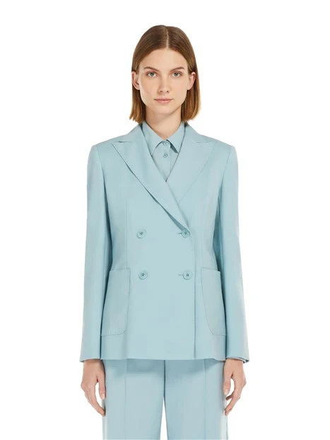 BLAZER DOPPIOPETTO IN TELA DI LANA DONNA CELESTE