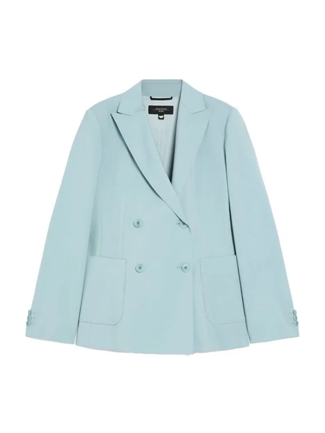 BLAZER DOPPIOPETTO IN TELA DI LANA DONNA CELESTE