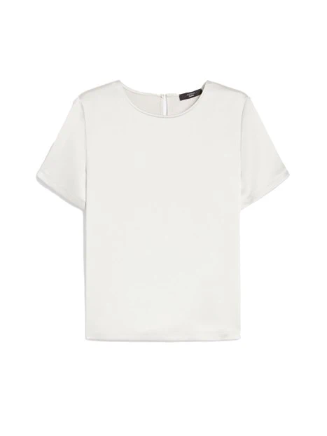 T-SHIRT IN RASO E JERSEY DONNA AVORIO