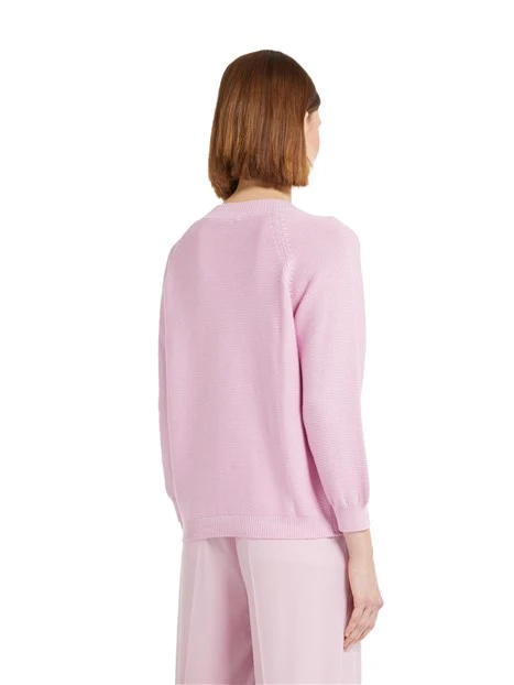 MAGLIA GIROCOLLO IN FILATO DI COTONE DONNA ROSA