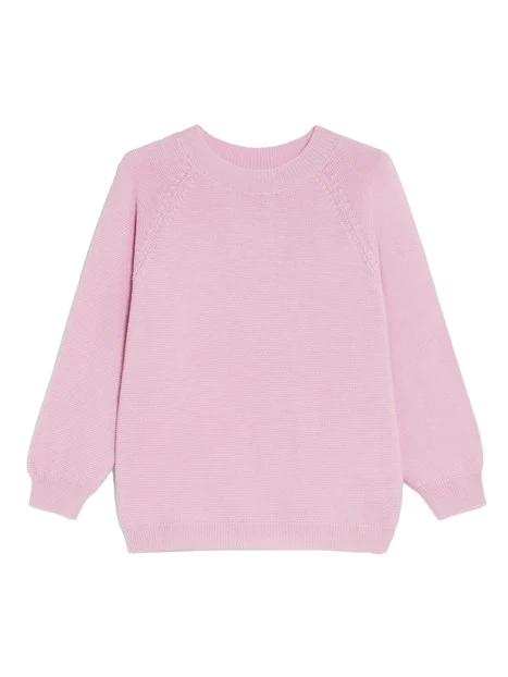 MAGLIA GIROCOLLO IN FILATO DI COTONE DONNA ROSA