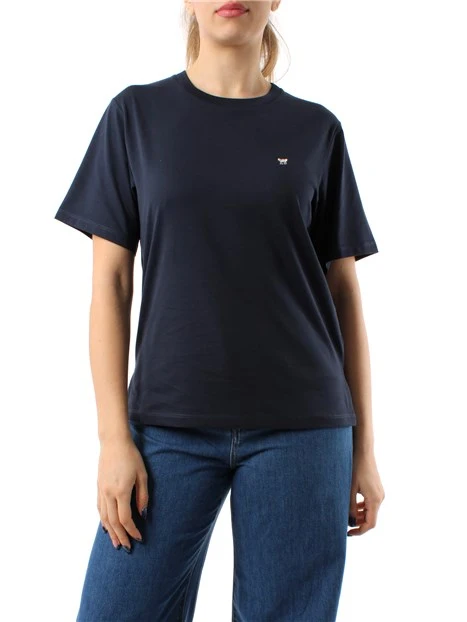 T-SHIRT GIROCOLLO IN JERSEY DI PURO COTONE DONNA BLU