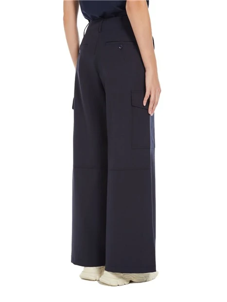 PANTALONI PALAZZO CON TASCONI DONNA BLU