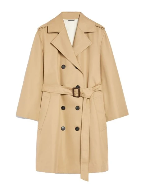 TRENCH DOPPIOPETTO IN GABARDINA ANTIGOCCIA DONNA BEIGE