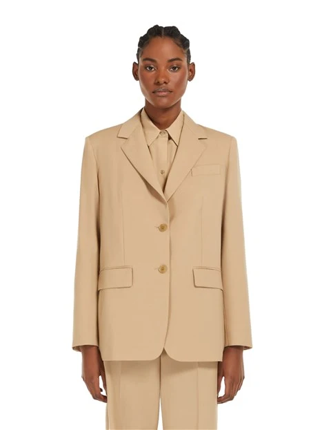 GIACCA BLAZER MONOPETTO IN LANA DONNA BEIGE