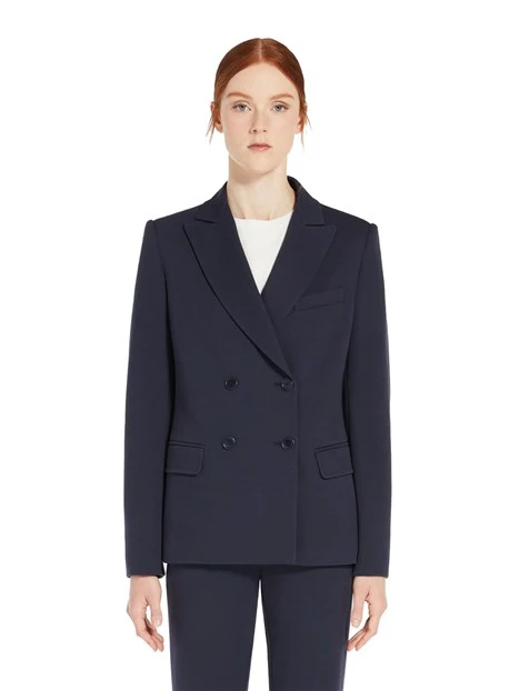 BLAZER DOPPIOPETTO IN JERSEY DI COTONE DONNA BLU