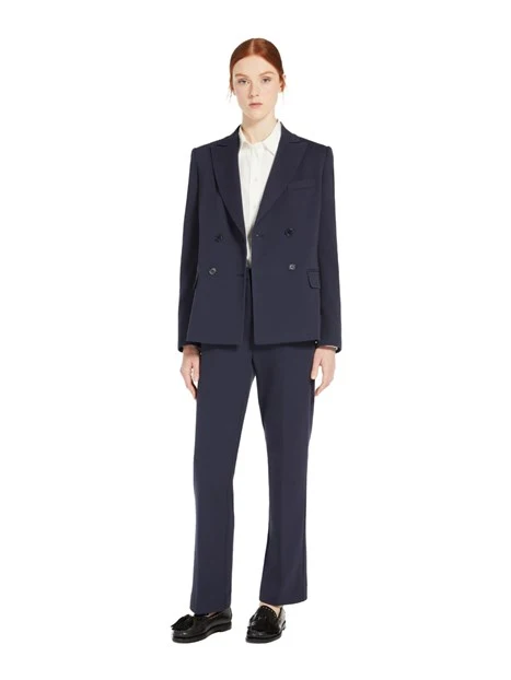 BLAZER DOPPIOPETTO IN JERSEY DI COTONE DONNA BLU