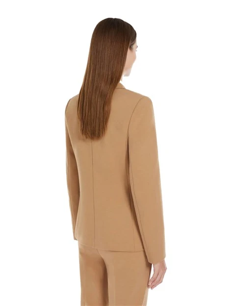 BLAZER DOPPIOPETTO IN JERSEY DI COTONE DONNA BEIGE