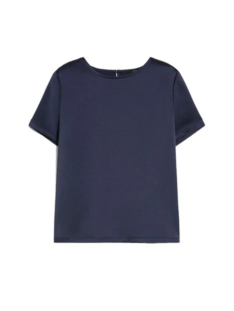 T-SHIRT IN RASO E JERSEY DONNA BLU