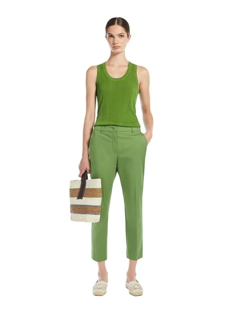 PANTALONI CROPPED A SIGARETTA DONNA VERDE