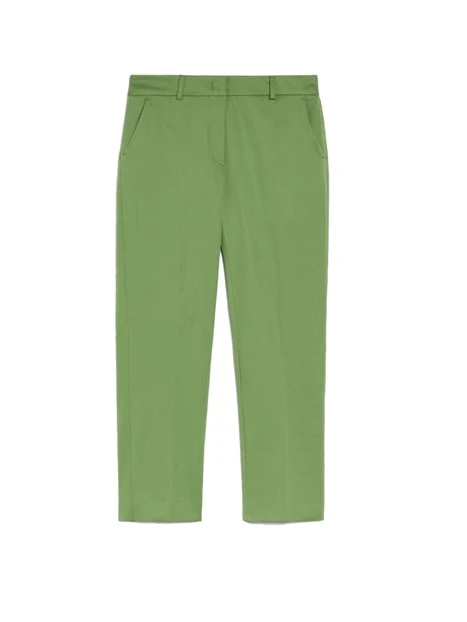 PANTALONI CROPPED A SIGARETTA DONNA VERDE