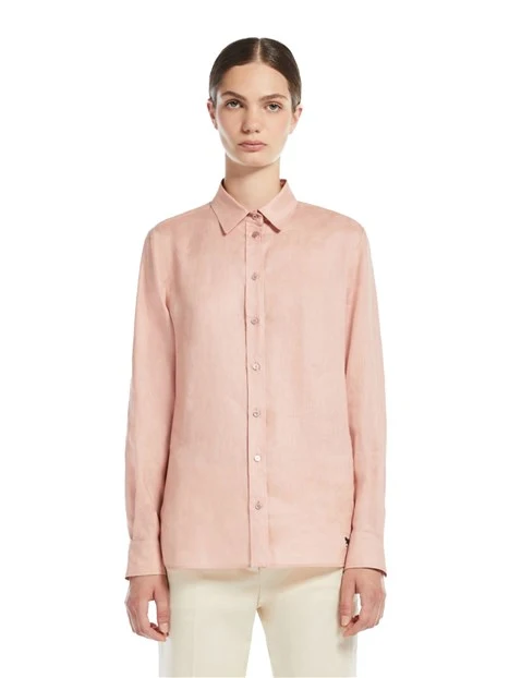 CAMICIA CLASSICA IN PURO LINO DONNA ROSA