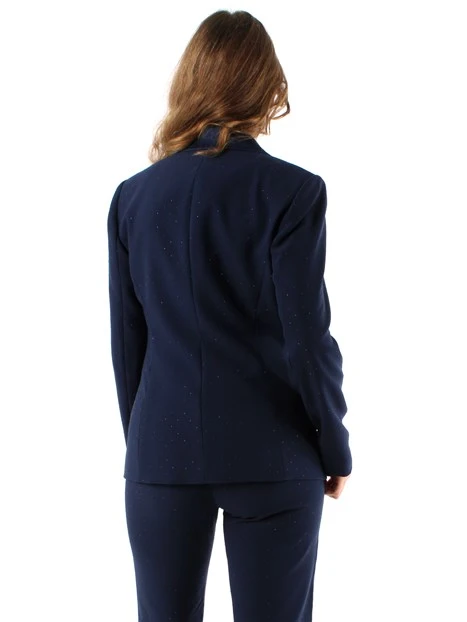 GIACCA BLAZER SLIM FIT CON STRASS DONNA BLU