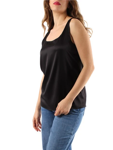 TOP IN RASO DI SETA DONNA NERO