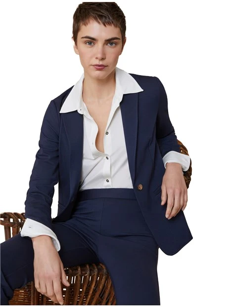 GIACCA BLAZER MONOPETTO SLIM FIT DONNA BLU