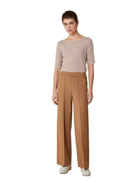 PANTALONI PALAZZO IN JERSEY DONNA BEIGE