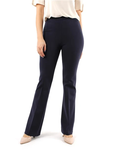 PANTALONI A ZAMPA IN JERSEY DONNA BLU